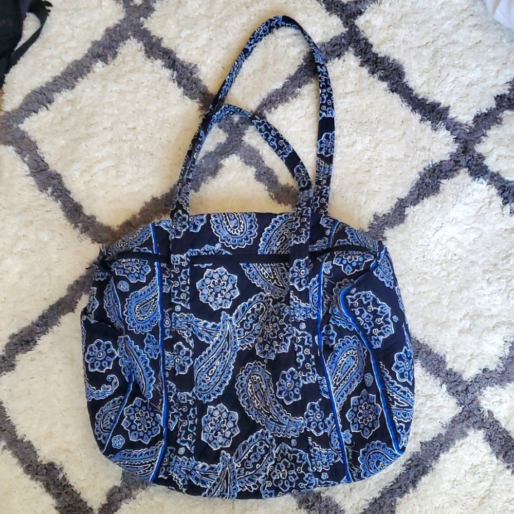 Vera Bradley small duffel in blue paisley pattern